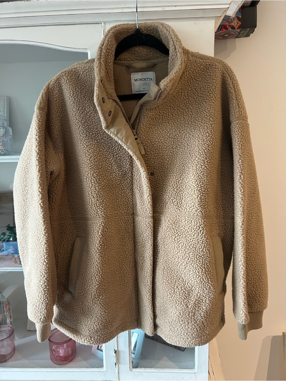 Mondetta Women's Beige Teddy Sherpa Jacket